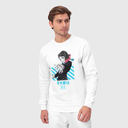 Костюм хлопковый мужской Клинок рассекающий демонов Энму, цвет: белый — фото 2