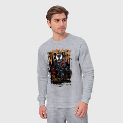 Костюм хлопковый мужской Веном черный симбиот, цвет: меланж — фото 2