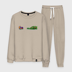 Костюм хлопковый мужской Duck and Dragon, цвет: миндальный