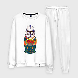 Костюм хлопковый мужской Матрешка в шлеме штурмовика звездные войны, цвет: белый