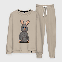 Костюм хлопковый мужской Cartoon hare character, цвет: миндальный