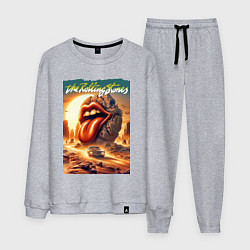 Костюм хлопковый мужской Rolling Stones - stylization of the logo, цвет: меланж