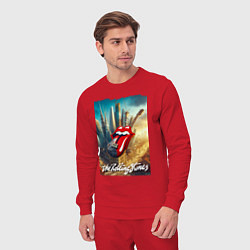 Костюм хлопковый мужской Rolling Stones - logo-guitar, цвет: красный — фото 2