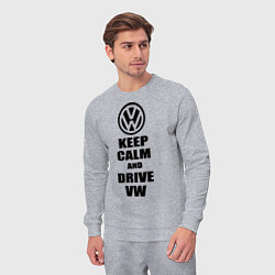 Костюм хлопковый мужской Keep Calm & Drive VW, цвет: меланж — фото 2