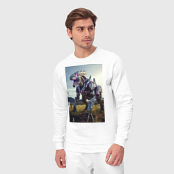 Костюм хлопковый мужской Робот в стиле Horizon, цвет: белый — фото 2