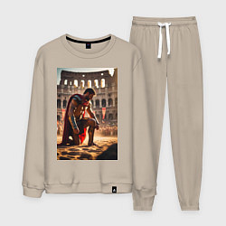 Костюм хлопковый мужской Спартак в Колизее, цвет: миндальный