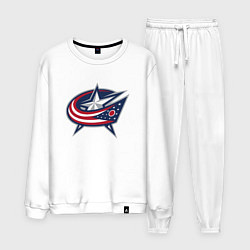 Костюм хлопковый мужской Columbus blue jackets - hockey team - emblem, цвет: белый
