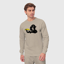 Костюм хлопковый мужской Мартышка с бананом, цвет: миндальный — фото 2