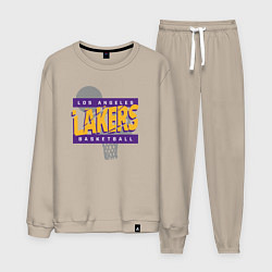 Костюм хлопковый мужской Lakers basketball play, цвет: миндальный