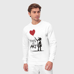 Костюм хлопковый мужской Это искусство, цвет: белый — фото 2