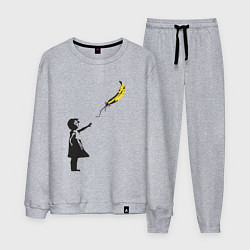 Костюм хлопковый мужской Девочка и банан, цвет: меланж