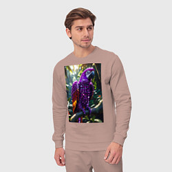 Костюм хлопковый мужской Попугай из драгоценных камней, цвет: пыльно-розовый — фото 2