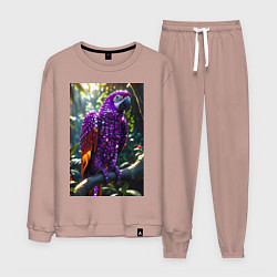 Костюм хлопковый мужской Попугай из драгоценных камней, цвет: пыльно-розовый