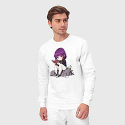 Костюм хлопковый мужской Девочка с книжкой, цвет: белый — фото 2