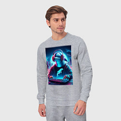 Костюм хлопковый мужской Dolphin is esports player - ai art fantasy, цвет: меланж — фото 2