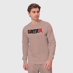 Костюм хлопковый мужской Gamer, цвет: пыльно-розовый — фото 2