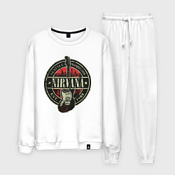 Костюм хлопковый мужской Нирвана гранж, цвет: белый