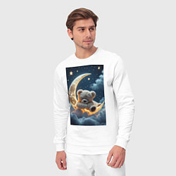 Костюм хлопковый мужской Плюшевый мишка сидит на Луне, цвет: белый — фото 2