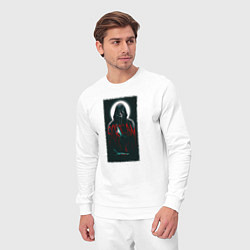 Костюм хлопковый мужской Крик гостфейс с луной, цвет: белый — фото 2