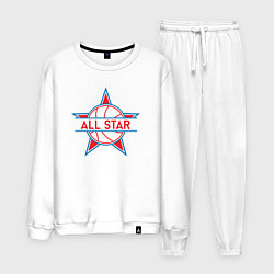 Костюм хлопковый мужской All-star basketball, цвет: белый