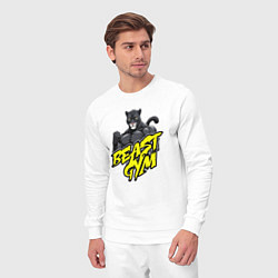 Костюм хлопковый мужской Beast gym, цвет: белый — фото 2