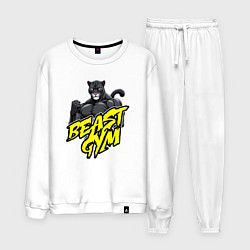 Костюм хлопковый мужской Beast gym, цвет: белый