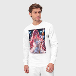 Костюм хлопковый мужской Сияющая фея с крыльями и бабочками, цвет: белый — фото 2