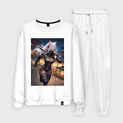 Мужской костюм Кошка-ниндзя с ножами бежит в ночи