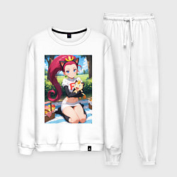 Костюм хлопковый мужской Джесси и Мяут на пикнике, цвет: белый