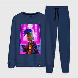 Костюм хлопковый мужской Bart Simpson - cyber art punk, цвет: тёмно-синий