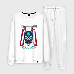 Костюм хлопковый мужской Depeche Mode - Memento mori mexico skull white, цвет: белый