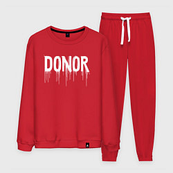 Костюм хлопковый мужской Донор граффити-стиль, цвет: красный