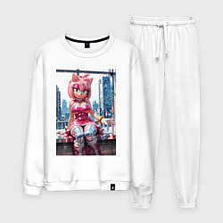 Костюм хлопковый мужской Эми Роуз из Somic строит глазки, цвет: белый