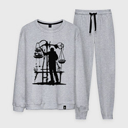 Костюм хлопковый мужской Весы нутрициолога, цвет: меланж