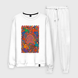 Костюм хлопковый мужской Astro психоделический рисунок, цвет: белый