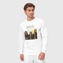 Костюм хлопковый мужской Nirvana band foto, цвет: белый — фото 2