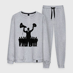 Костюм хлопковый мужской Пиарщик с мегафонами, цвет: меланж