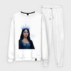 Костюм хлопковый мужской Билли Айлиш с короной, цвет: белый