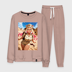 Костюм хлопковый мужской Лиса-археолог исследователь пирамид, цвет: пыльно-розовый