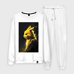 Костюм хлопковый мужской Pikachu, цвет: белый