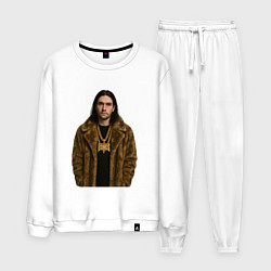 Костюм хлопковый мужской Bones в шубе, цвет: белый