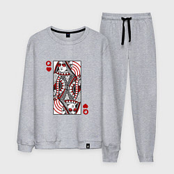 Костюм хлопковый мужской Дама червей - карта, цвет: меланж