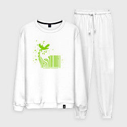 Костюм хлопковый мужской Свободная птица, цвет: белый