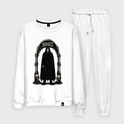 Костюм хлопковый мужской Bones в арке из костей, цвет: белый