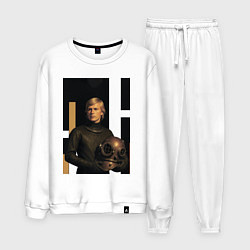 Костюм хлопковый мужской Мужчина водолаз ретрофутуризм поп-арт 1970-е, цвет: белый