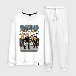 Костюм хлопковый мужской Металлика мультяшный стиль, цвет: белый