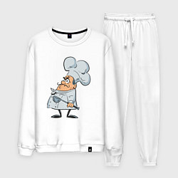 Костюм хлопковый мужской Мистер шеф, цвет: белый