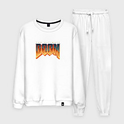 Костюм хлопковый мужской Doom ultimate logo, цвет: белый