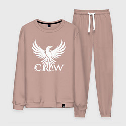 Костюм хлопковый мужской Ворона в полёте, цвет: пыльно-розовый