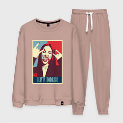 Костюм хлопковый мужской Olivia Rodrigo rock, цвет: пыльно-розовый